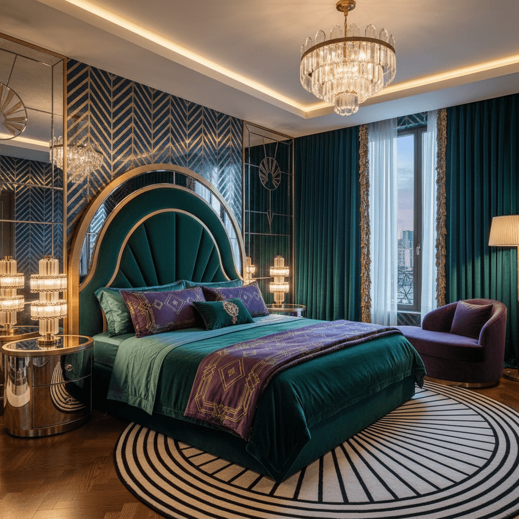 Art Deco Bedroom: after AI redesign