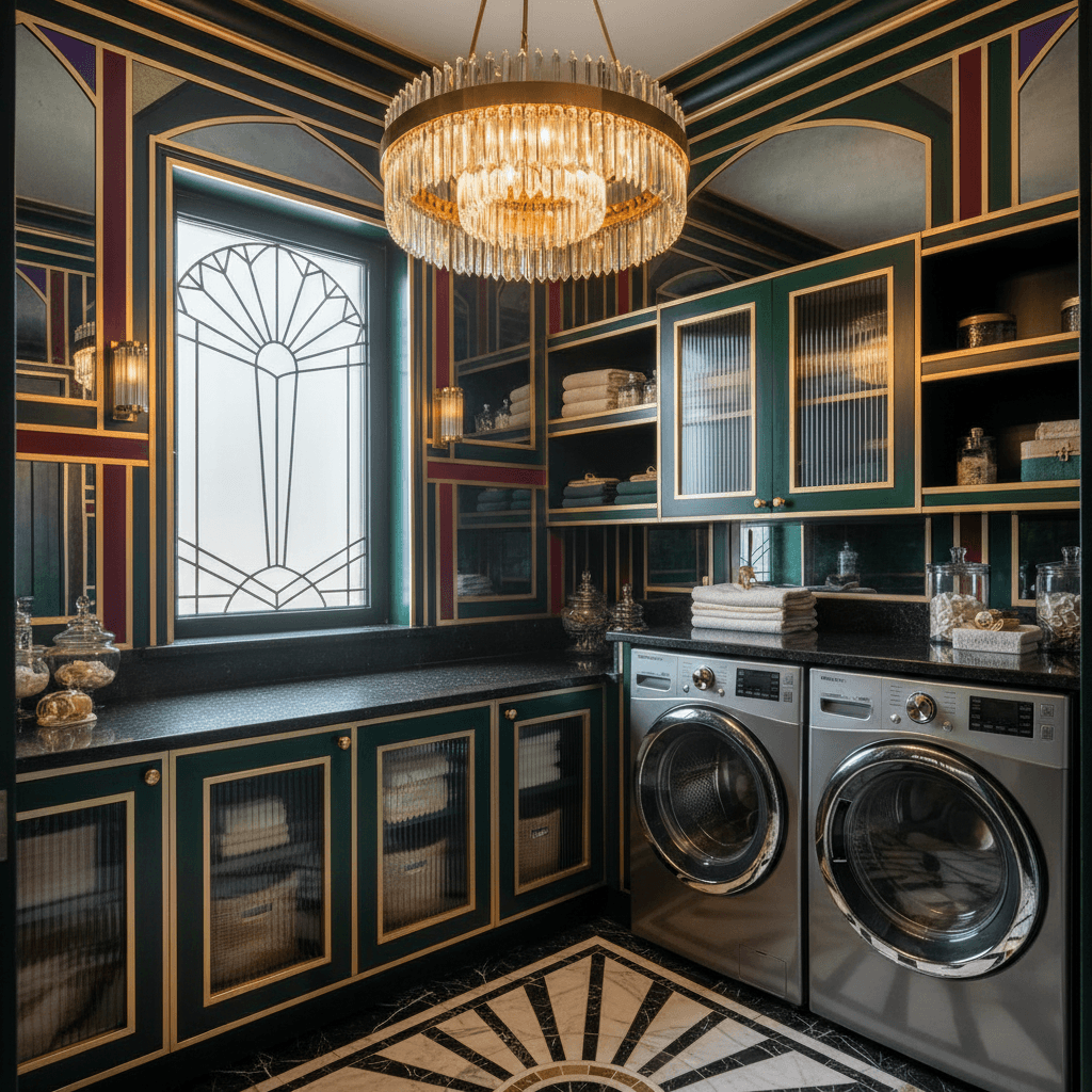 Art Deco Laundry Room: after AI redesign