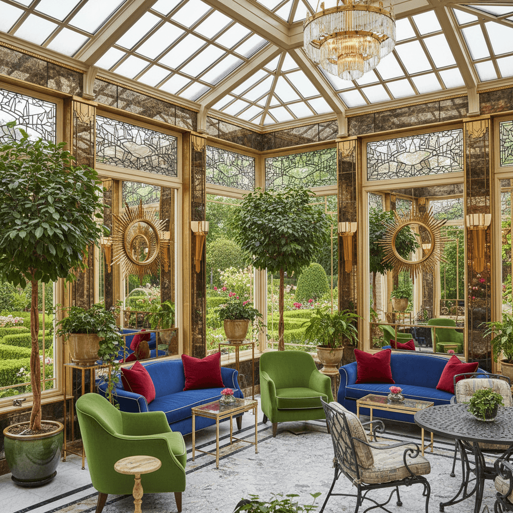 Art Deco Sunroom: after AI redesign