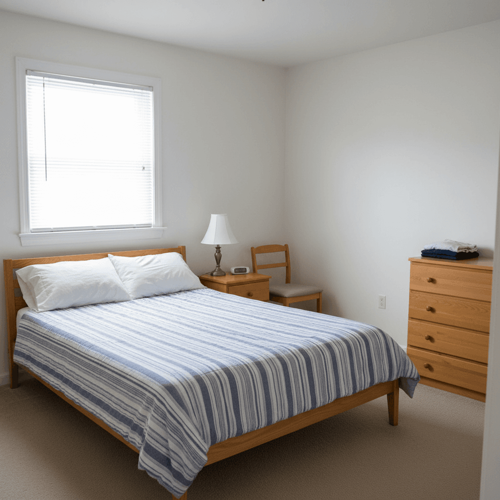 Luxury Bedroom: before AI redesign