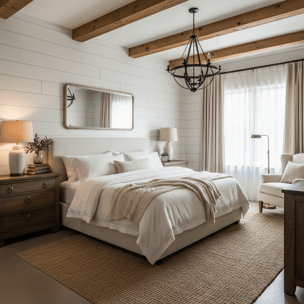 Farmhouse Bedroom: after AI redesign