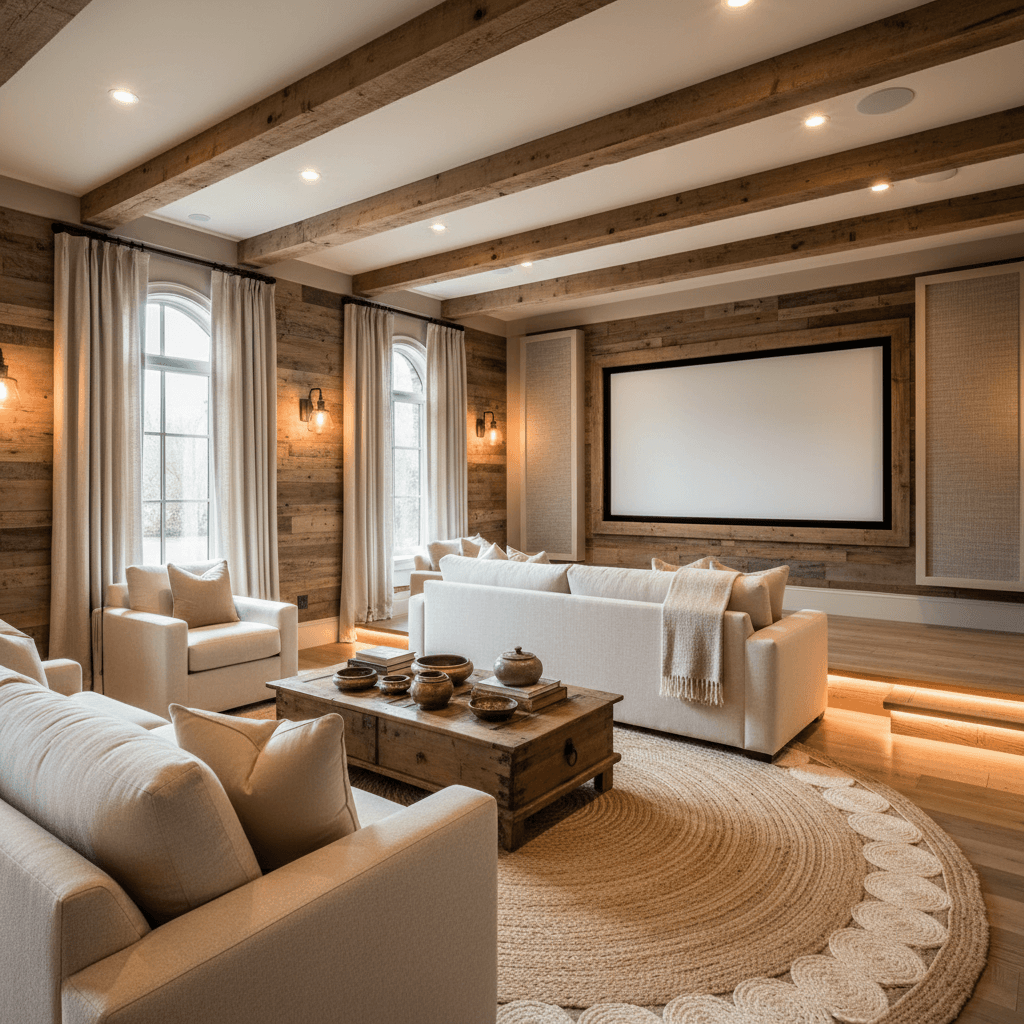 Farmhouse Home Theater: after AI redesign