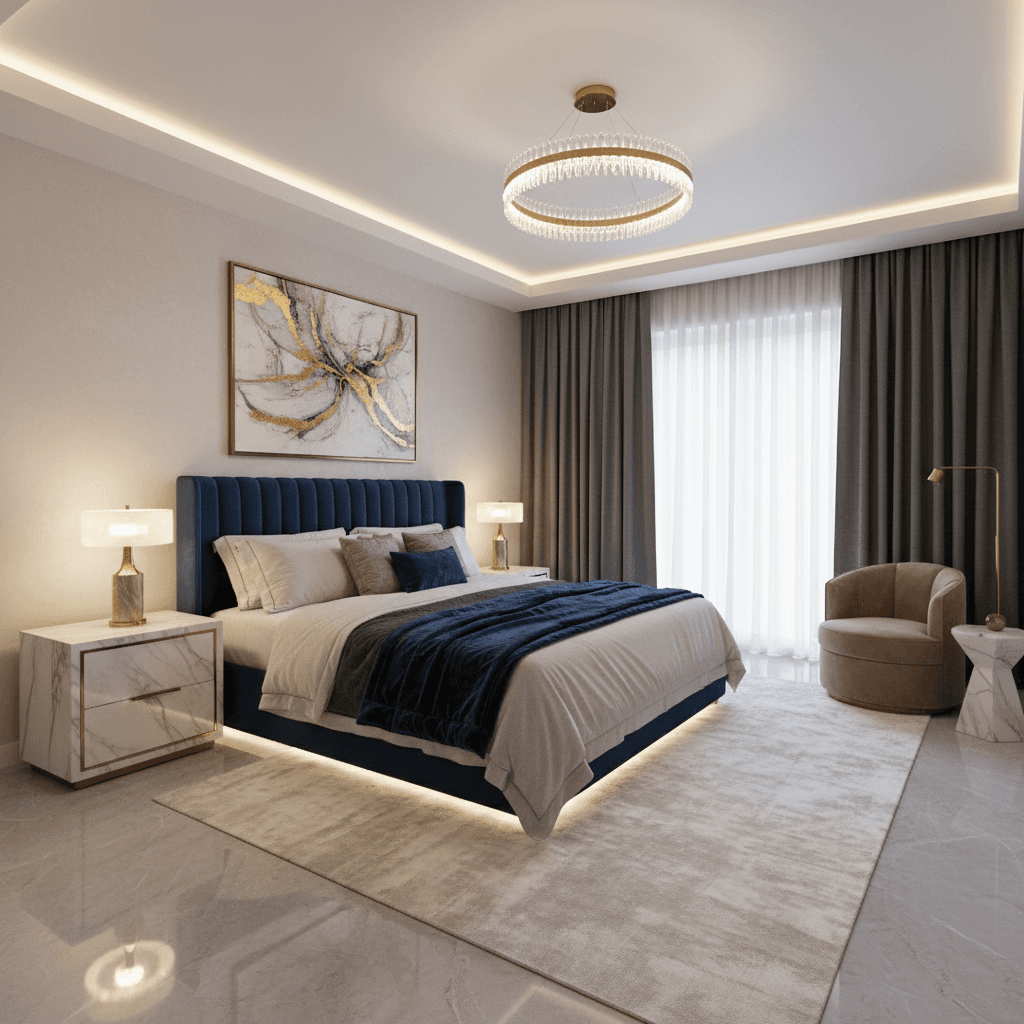 Luxury Bedroom: after AI redesign