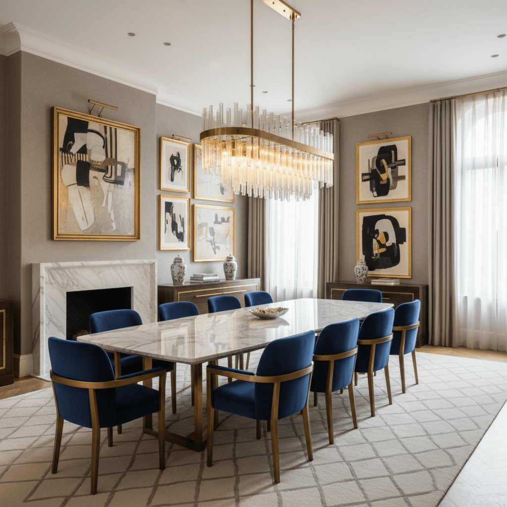 Luxury Dining Room: after AI redesign