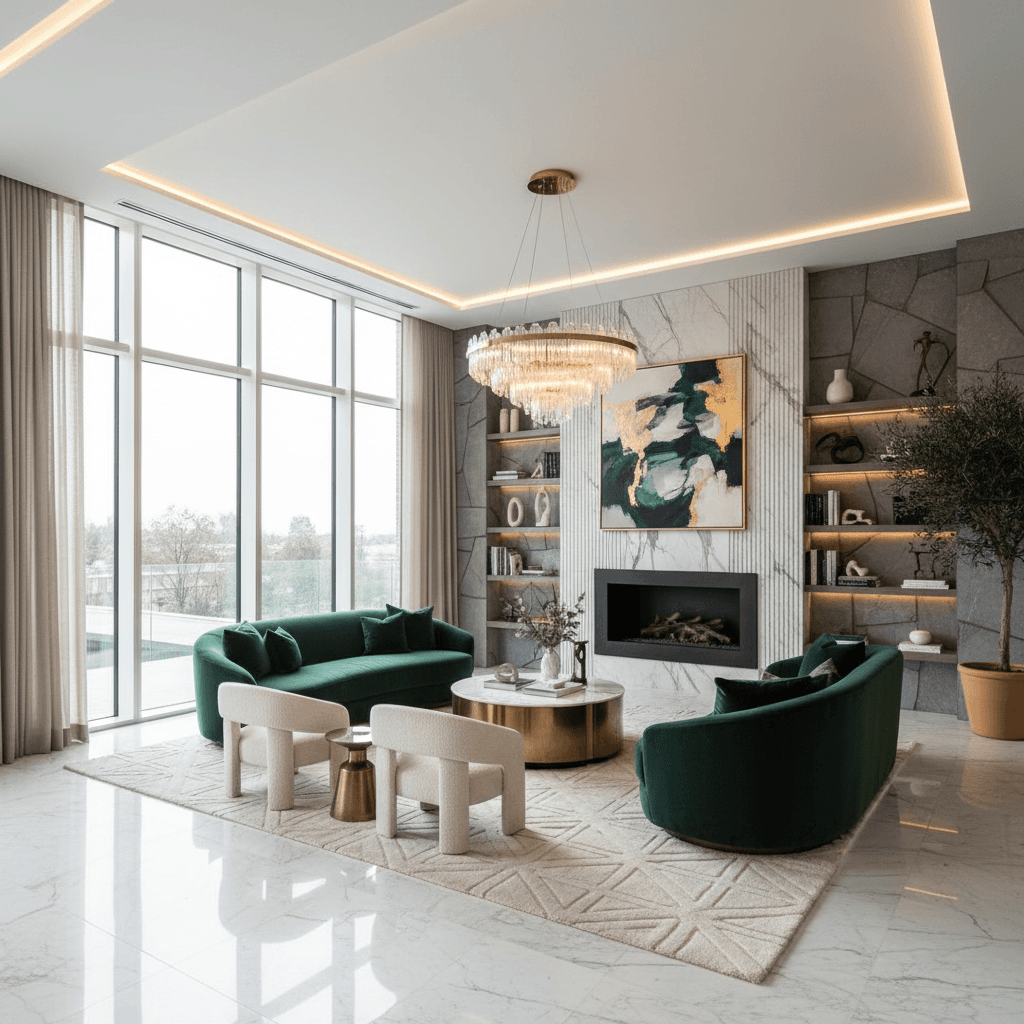 Luxury Living Room: after AI redesign