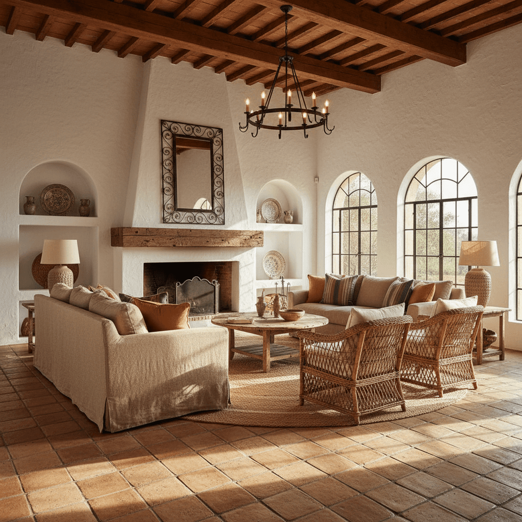 Mediterranean Living Room: after AI redesign