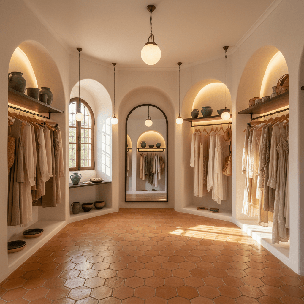 Mediterranean Walk-in Closet: after AI redesign