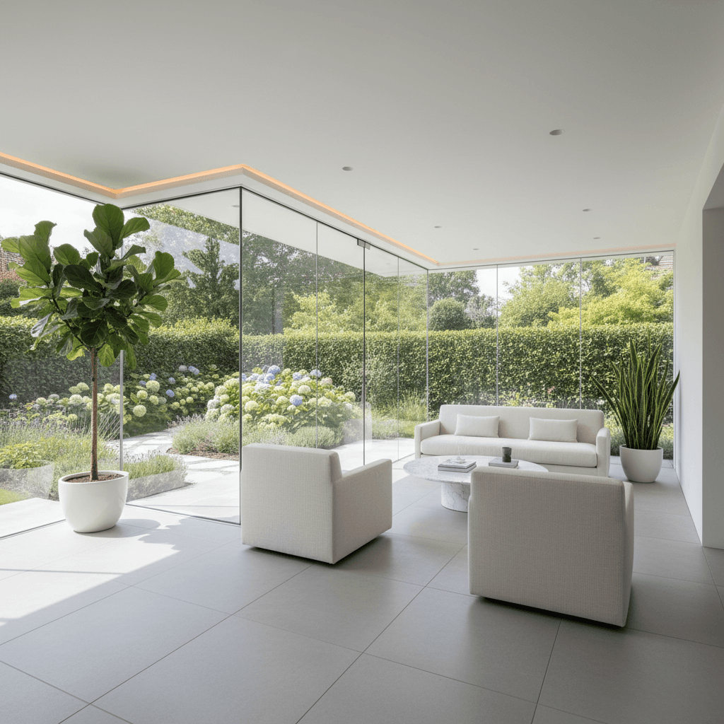 Minimalist Sunroom: after AI redesign