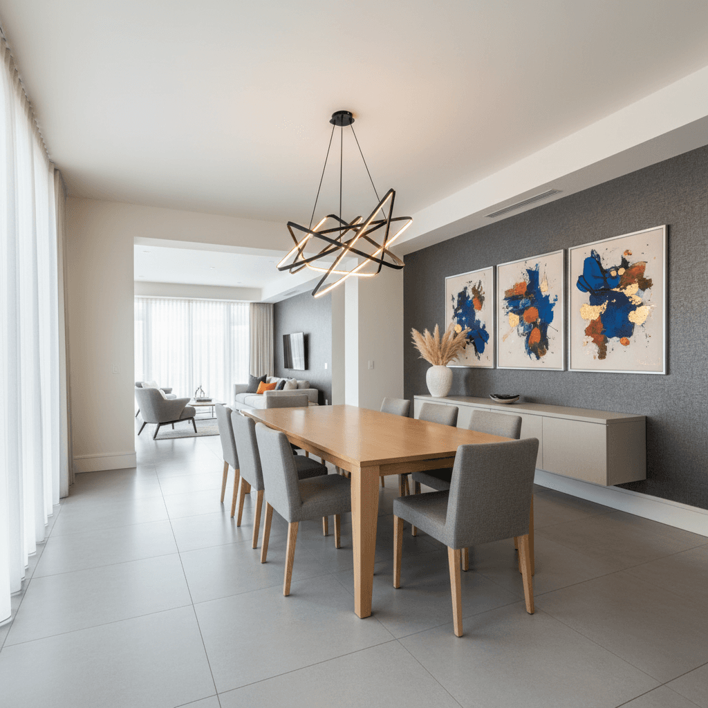 Modern Dining Room: after AI redesign