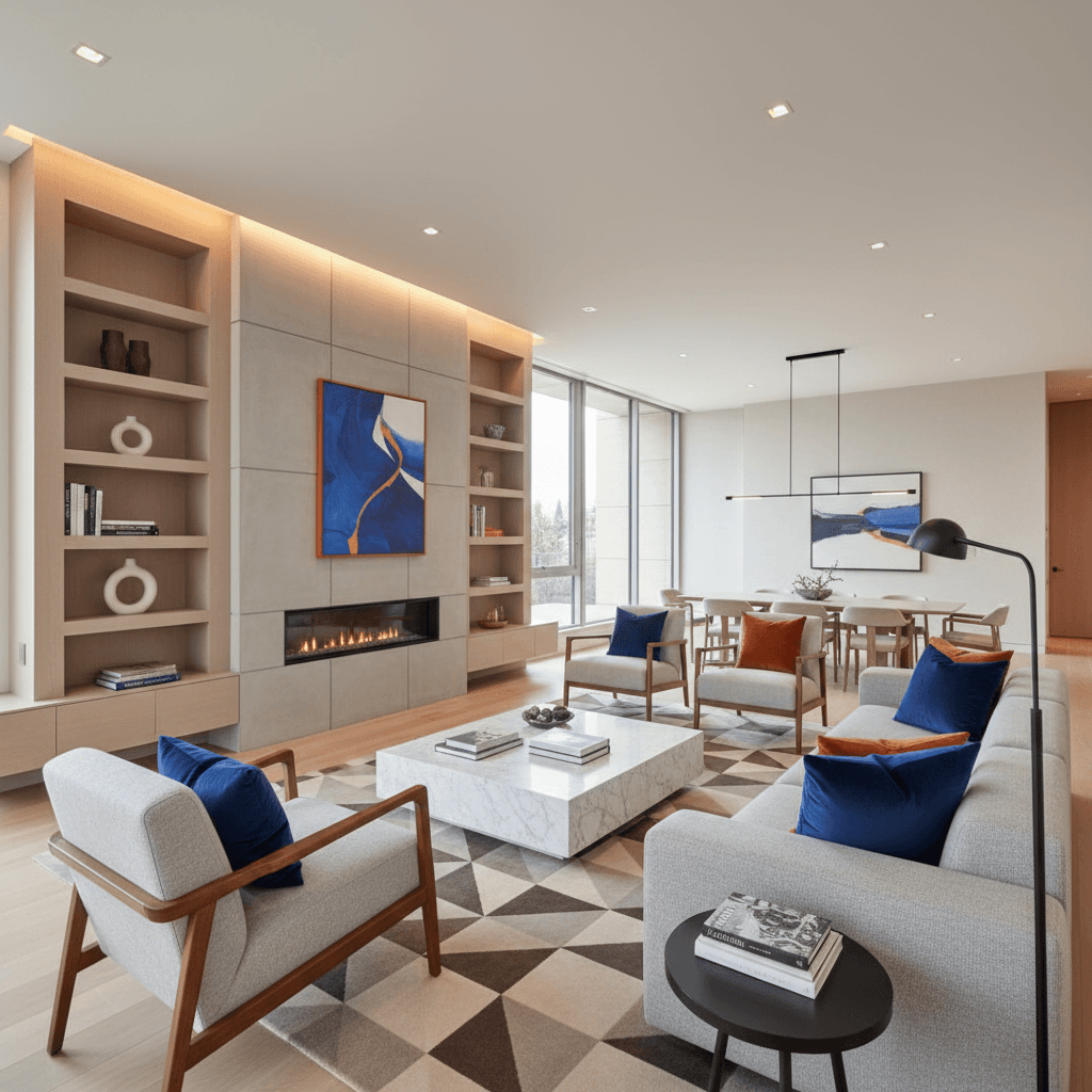 Modern Living Room: after AI redesign