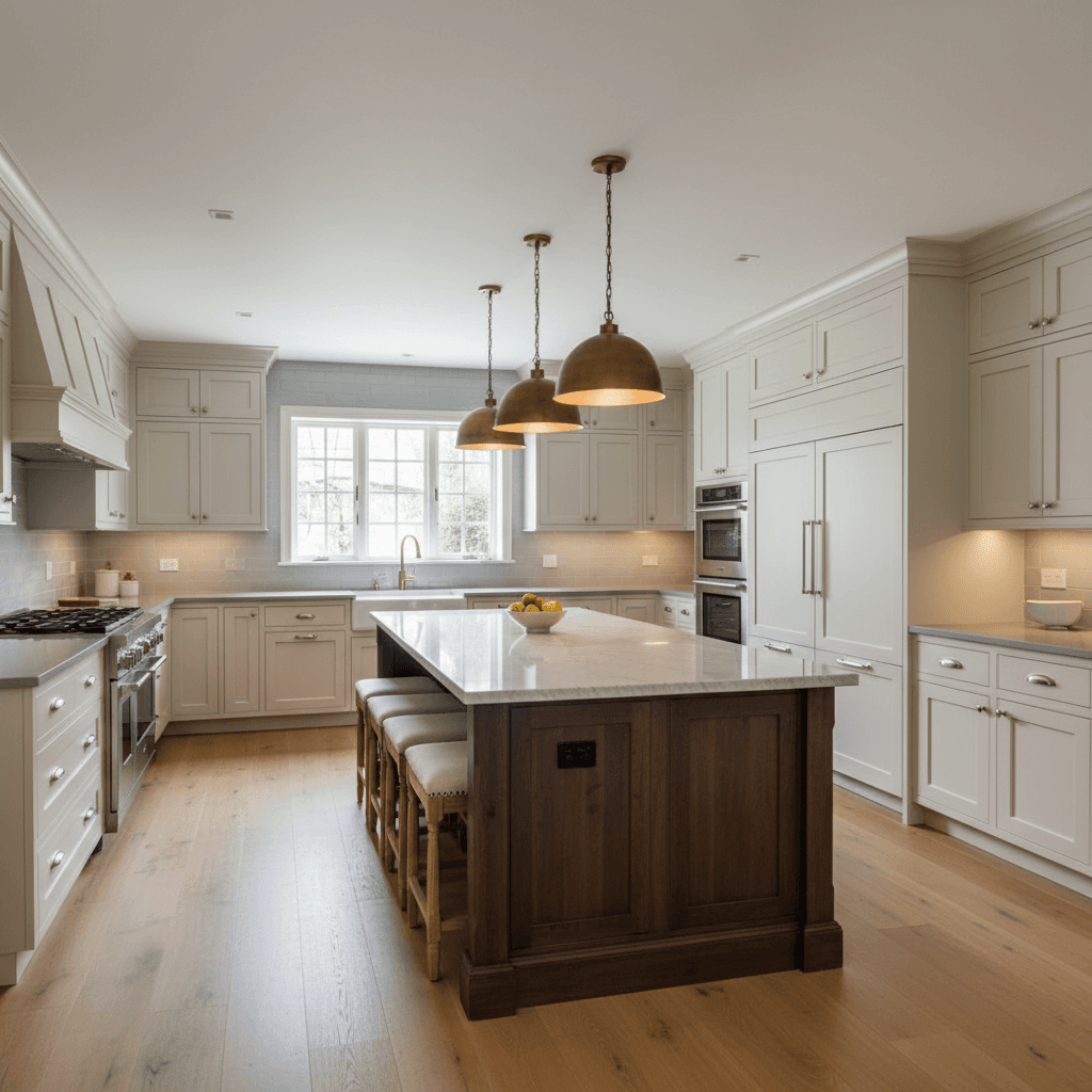 Transitional Kitchen: after AI redesign